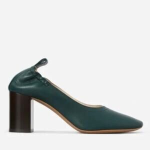 Everlane The Day high heels block heel soft green leather sz 10 SH242